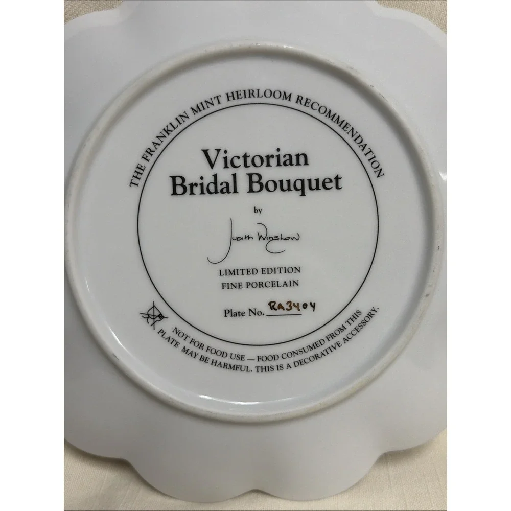 Franklin Mint Plate Limited Edition Victorian Bridal  by‎ Judith Winslow 8 Inch